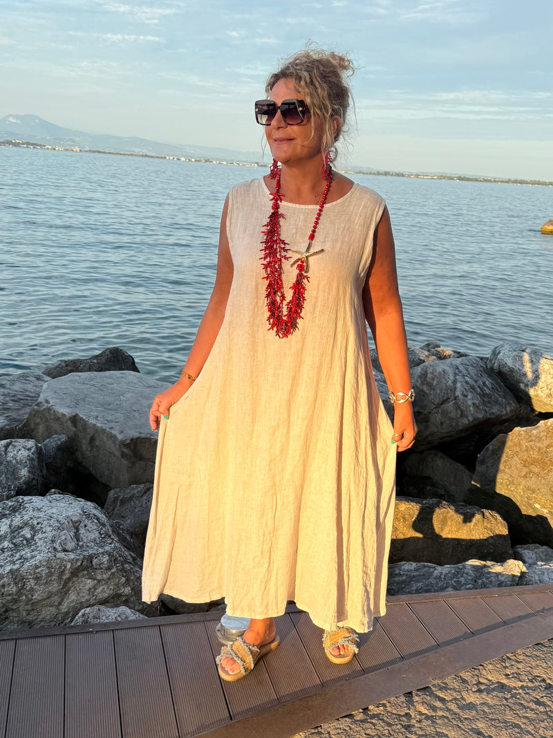 ABITO ELIDIE IN LINO SABBIA