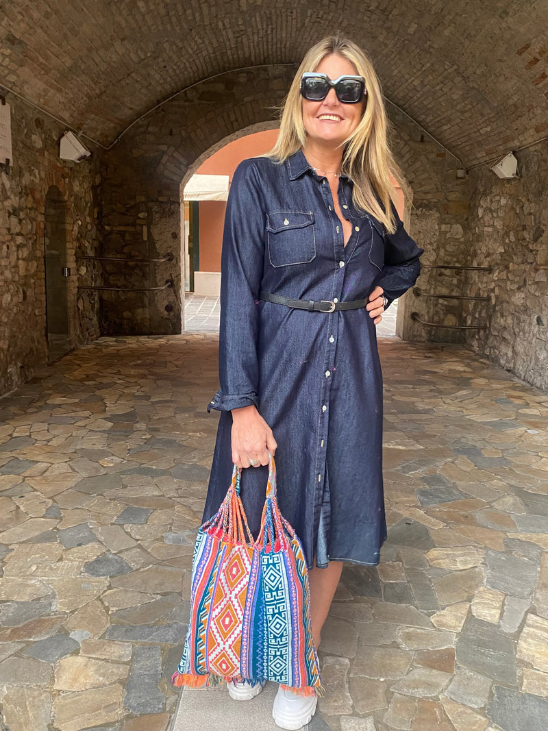 Vestito Di Jeans Donna Loalirando Abito A Camicia In Denim Donna