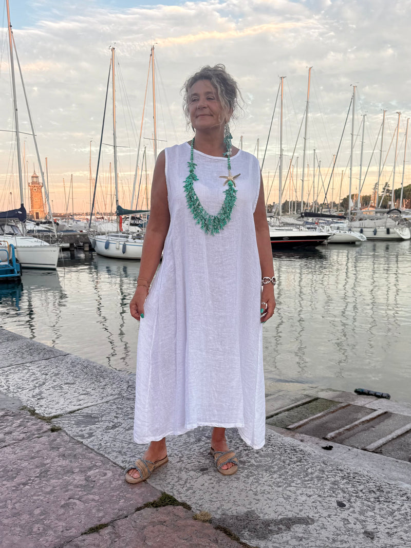 ABITO BIANCO ELIDIE IN LINO