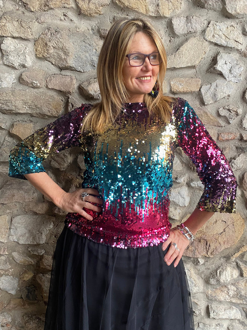 Maglia multicolor paillettes