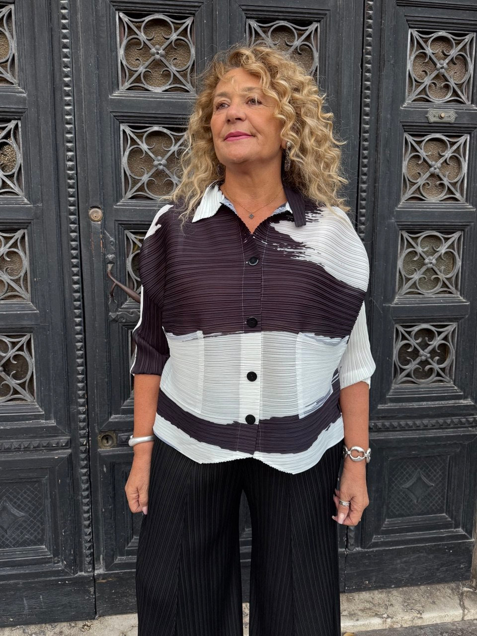 CAMICIA PLISSE CON TASCHE