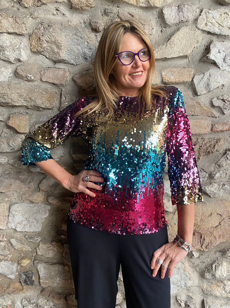 Maglia multicolor paillettes