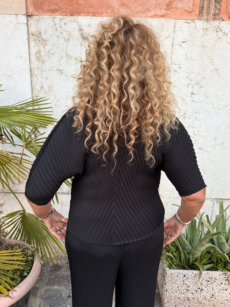BLUSA A CAMICIA PLISSÉ