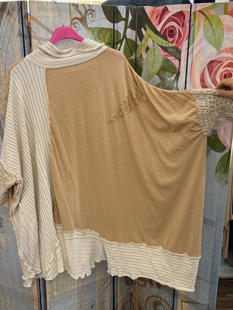 PONCHO/ BIG MAGLIONE BEIGE