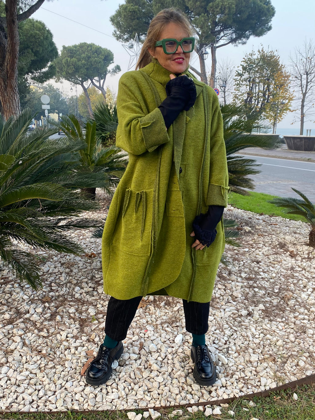 CAPPOTTO ETNIC VERDE LIME