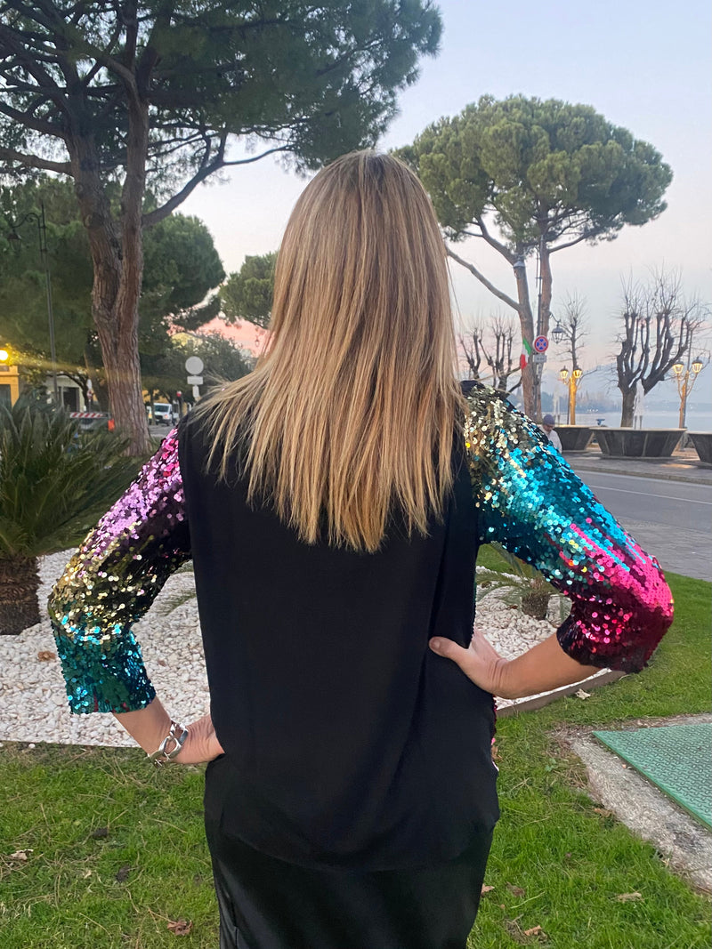 Maglia multicolor paillettes