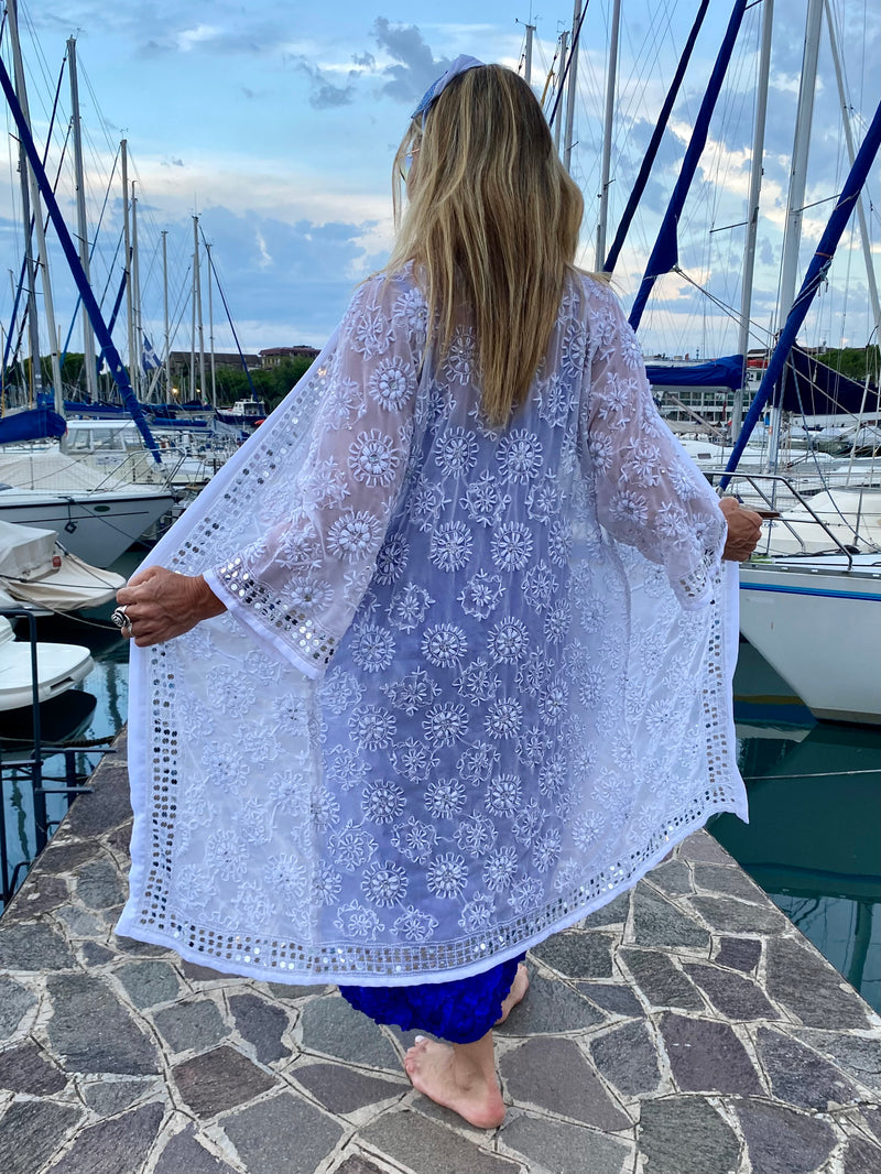 Kimono bianco specchietti