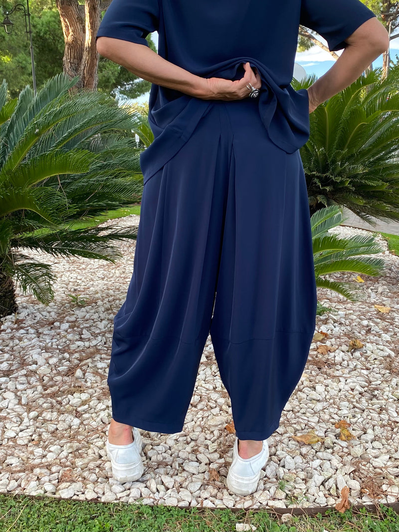 COMPLETO ROBERTA CASACCA E PANTALONE GAUCHO BLU