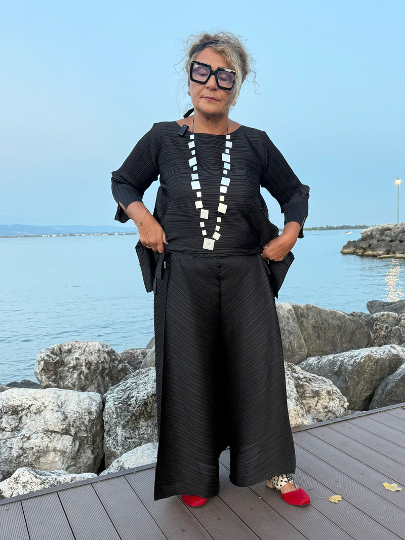 PANTALONI  IN PLISSE' CIN PANNELLI