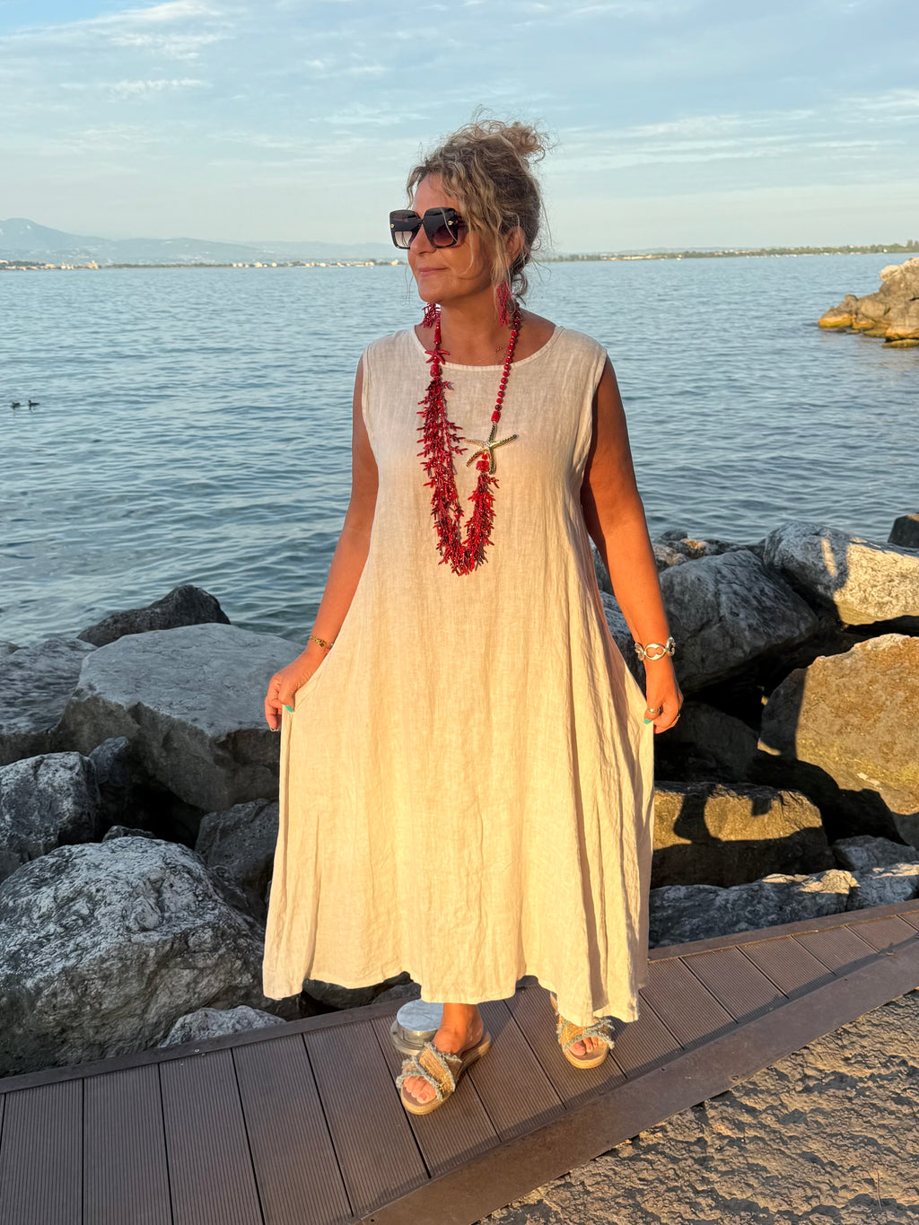 ABITO ELIDIE IN LINO SABBIA