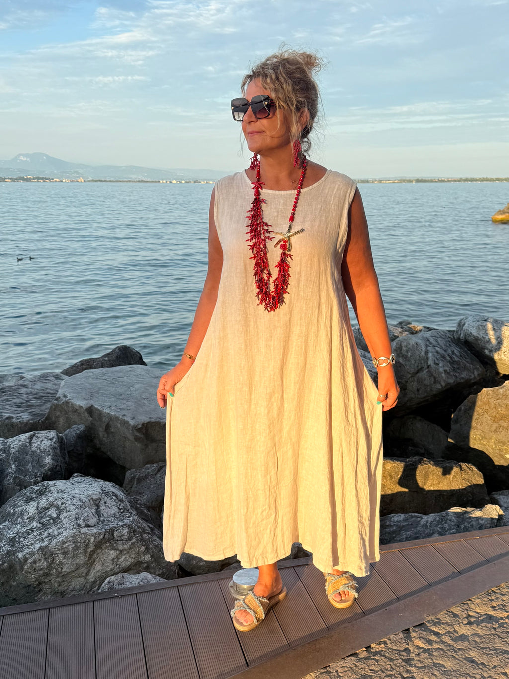 ABITO ELIDIE IN LINO SABBIA