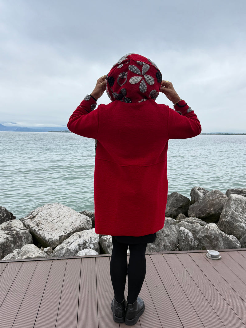 CAPPOTTO LANA COTTA MALMÖ ROSSO