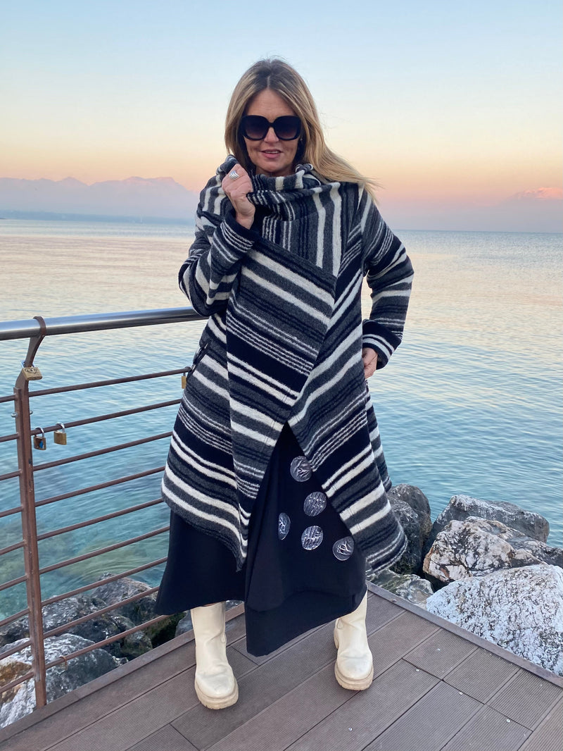 Cappotto lana cotta Black & white