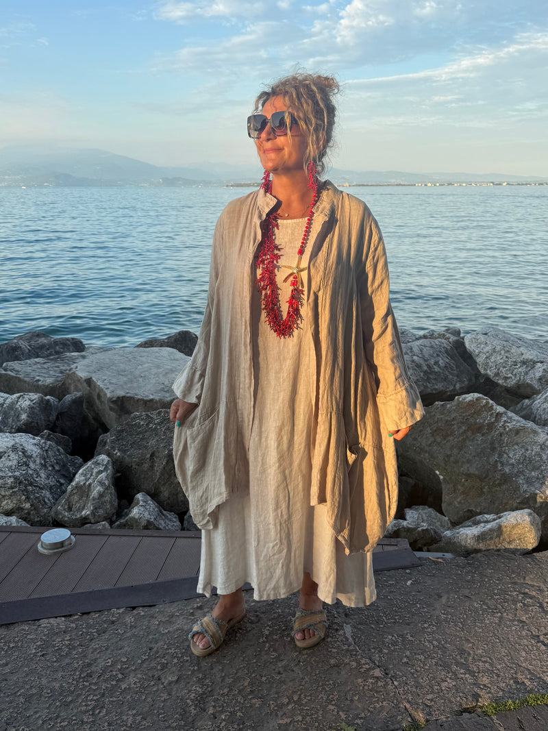 ABITO ELIDIE IN LINO SABBIA