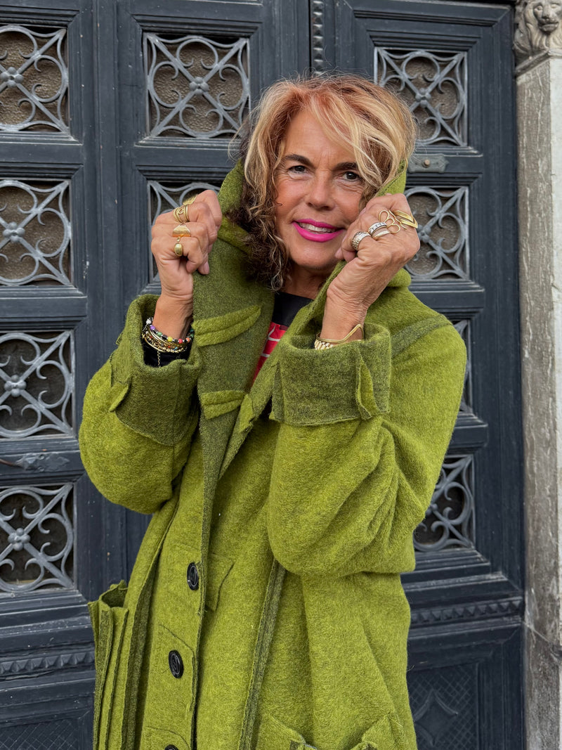 CAPPOTTO ETNIC VERDE LIME