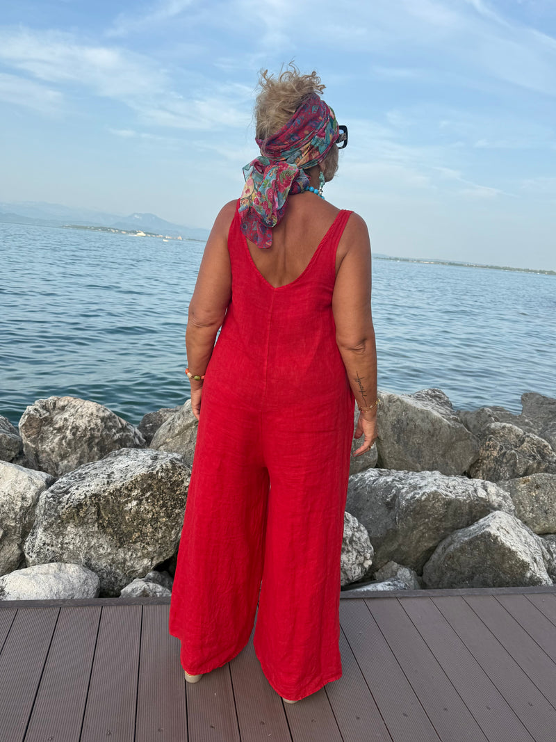 TUTA VIVIENNE IN LINO ROSSA
