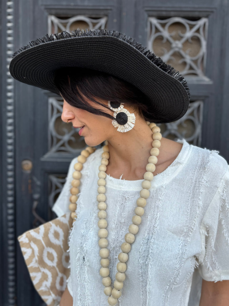 ORECCHINI IN RAFFIA