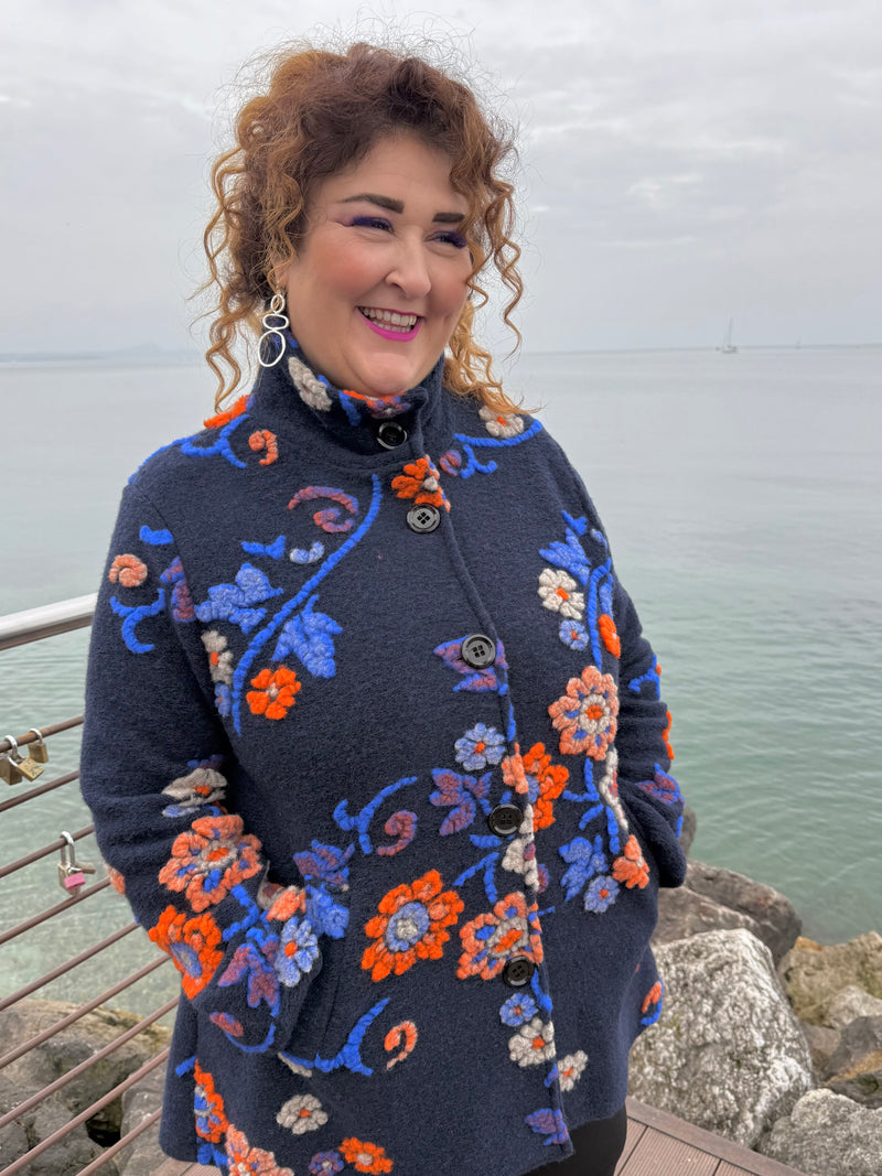 GIACCA LUNGA DORIS BLU