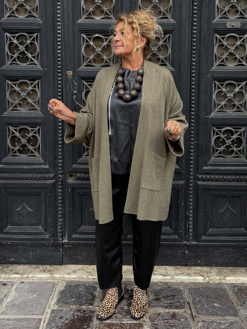 CARDIGAN ORSO VERDE OLIVA