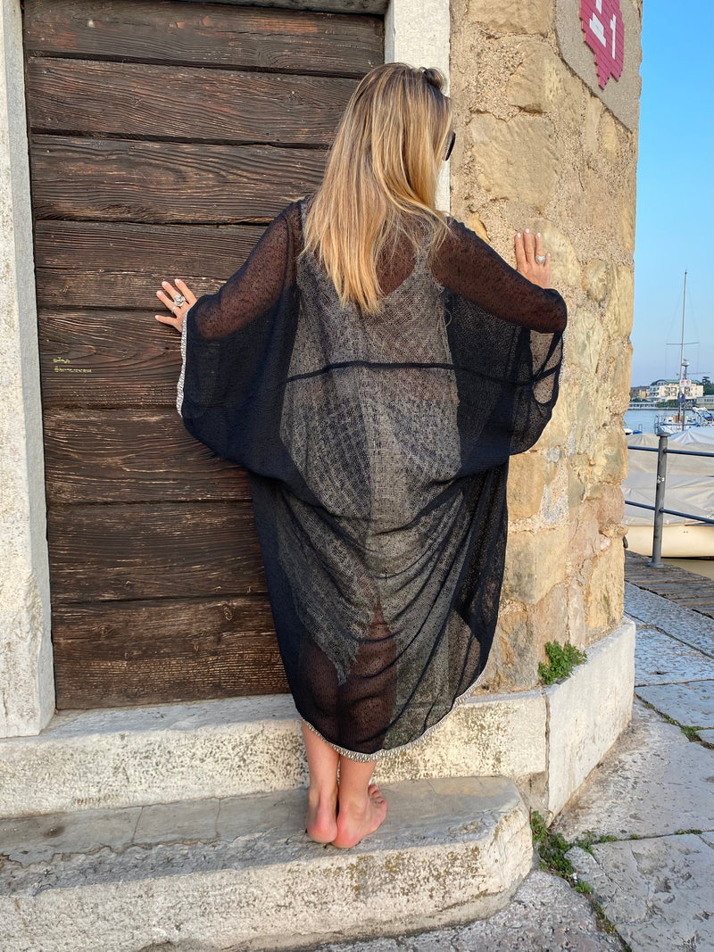 KIMONO LUNGO COTONE ORGANICO GREZZO