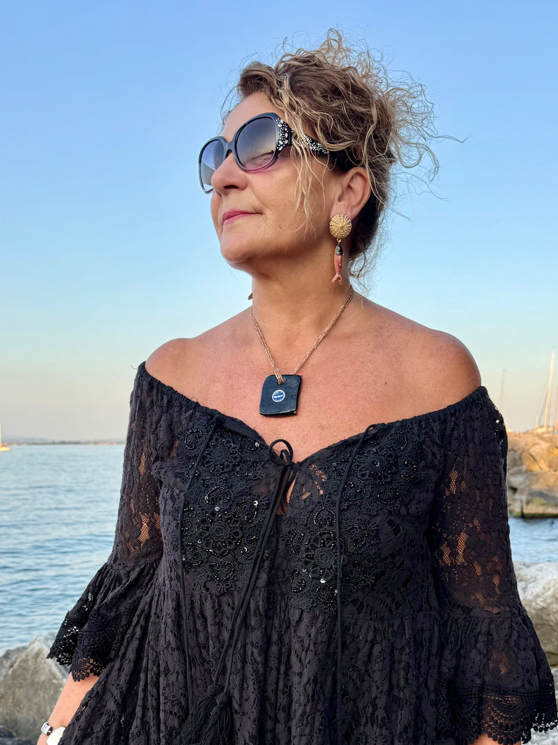 ABITO  DIVA NERO IN PIZZO