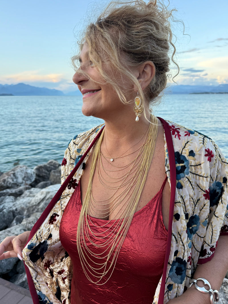 Kimono RICAMATO con nappine