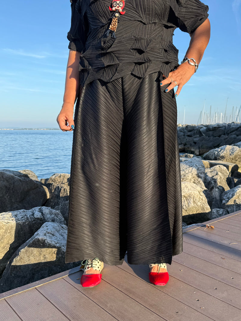 PANTALONI  IN PLISSE' CIN PANNELLI