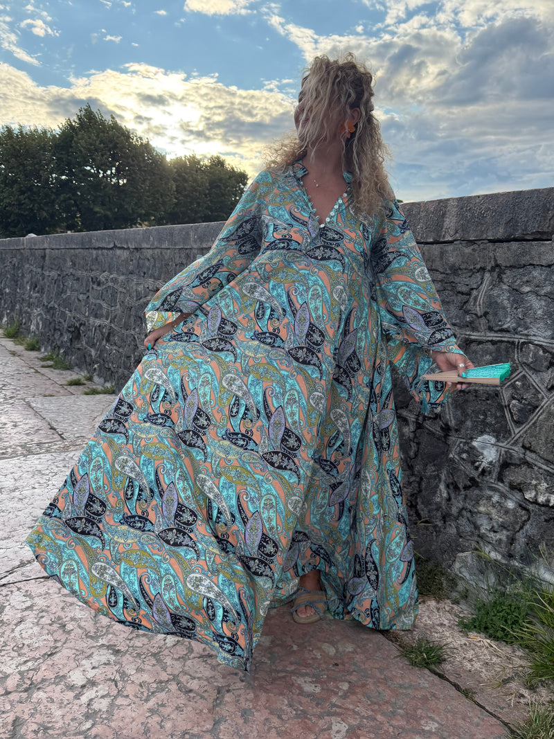 Abito Sheba Paisley Blu