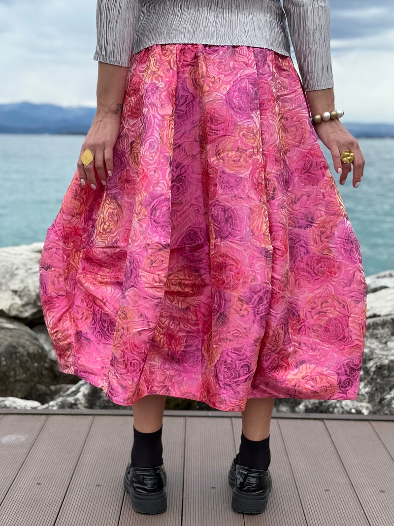 GONNA IN JACQUARD ROSA CON ROSE