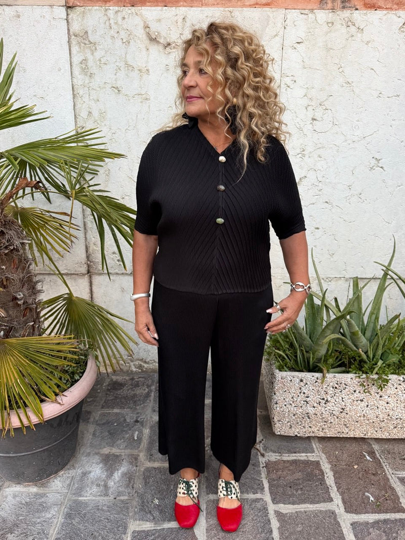 BLUSA A CAMICIA PLISSÉ