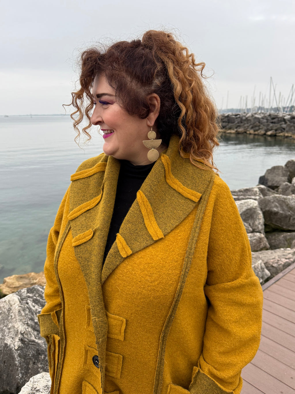 CAPPOTTO OVER ETNIC SENAPE