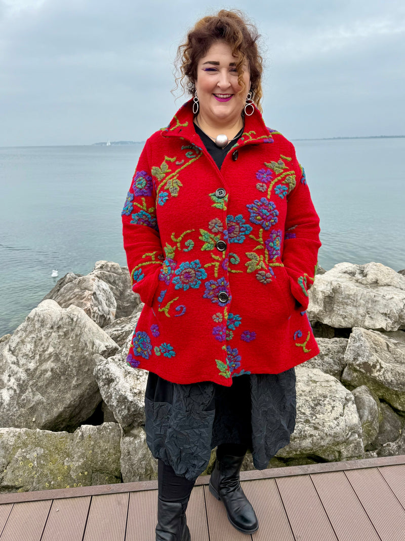 GIACCA LUNGA DORIS ROSSA