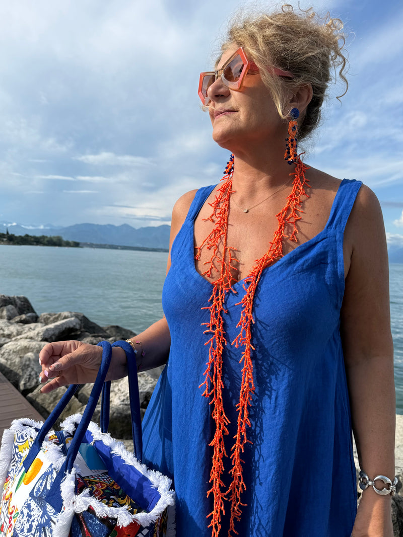 COLLANA ED ORECCHINI ARANCIONI