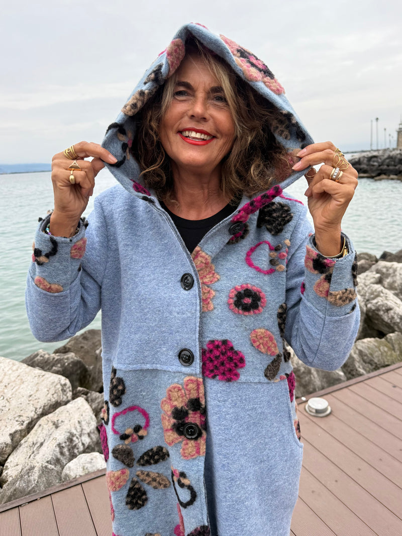 CAPPOTTO MALMÖ LANA COTTA AZZURRO