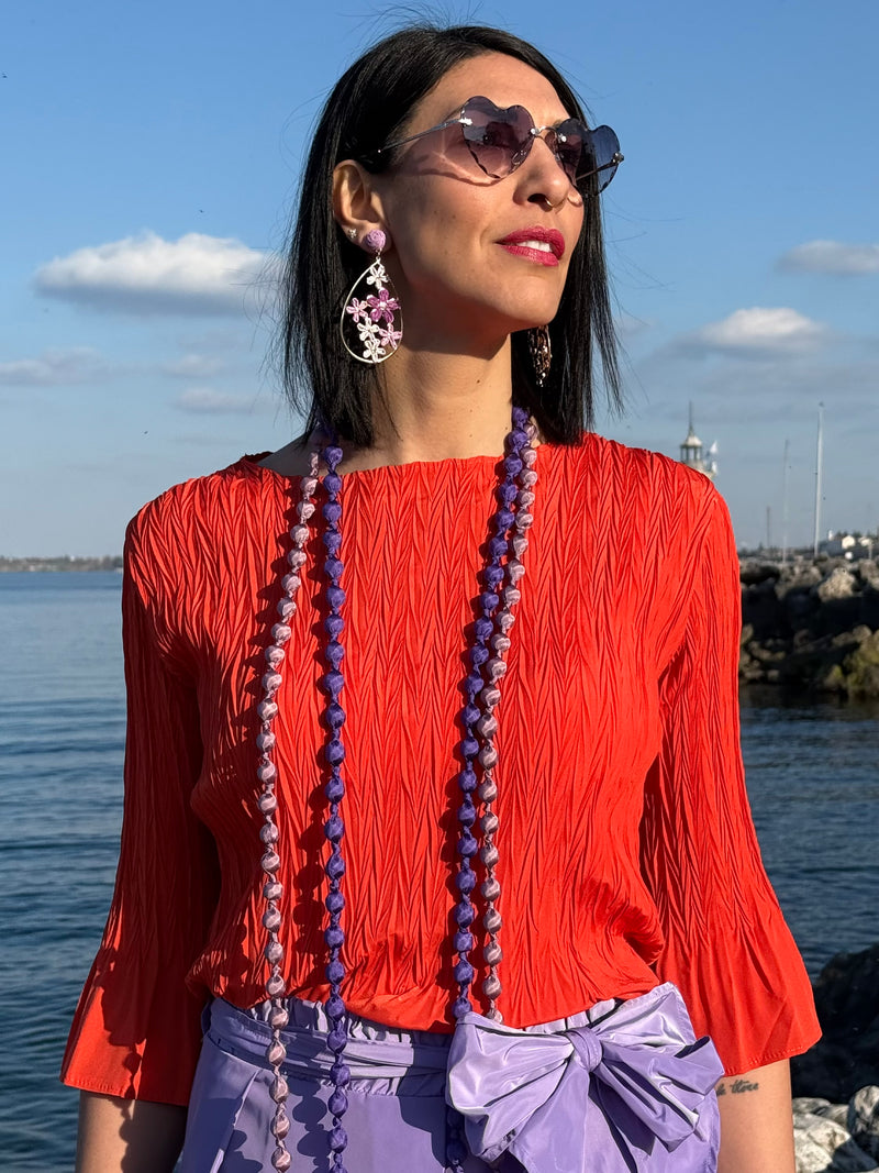 BLUSA PLISSÉ ARANCIO