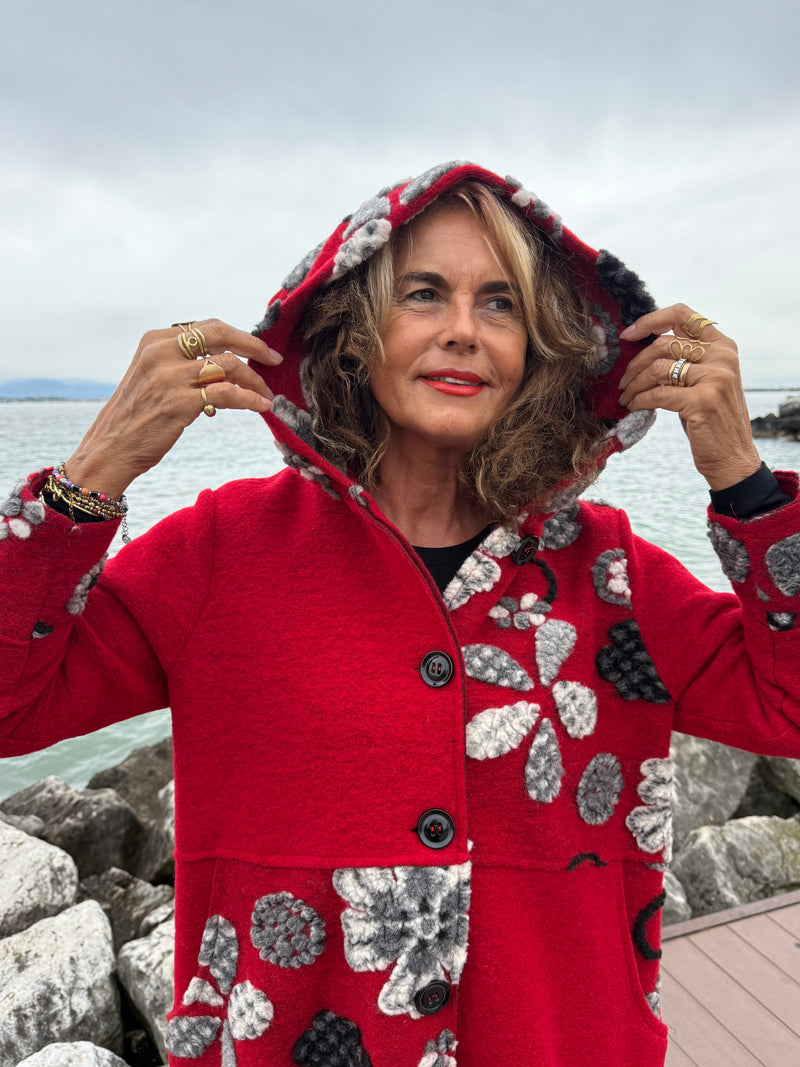 CAPPOTTO LANA COTTA MALMÖ ROSSO