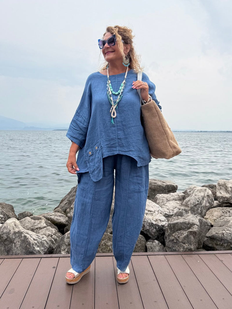 PANTALONI NOA DENIM BLUIN LINO