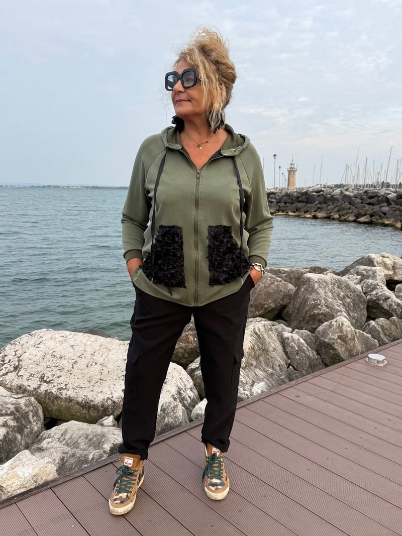 STOLA A CERCHI ARANCIO  E BLU