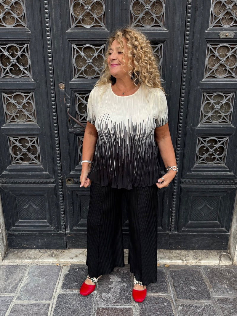 BLUSA CHARLIE PANNA E NERO