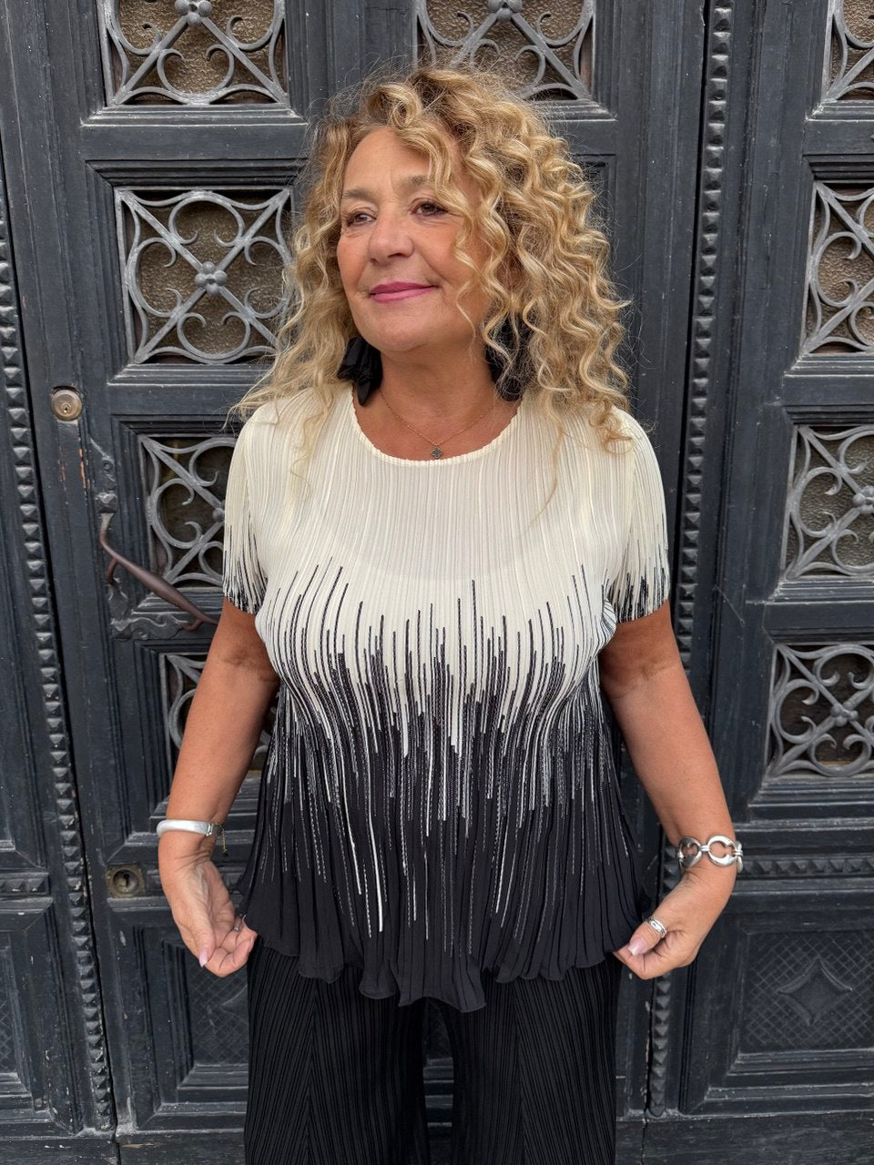 BLUSA CHARLIE PANNA E NERO