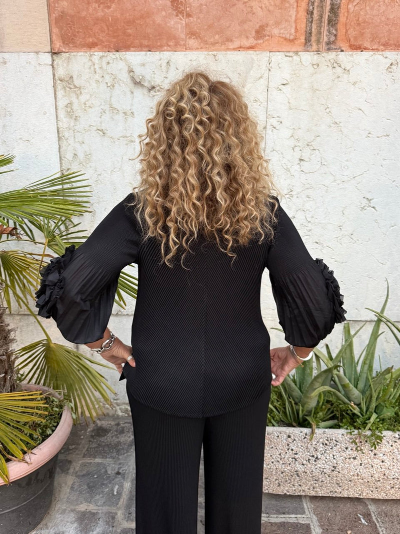 BLUSA PLISSÉ NERA