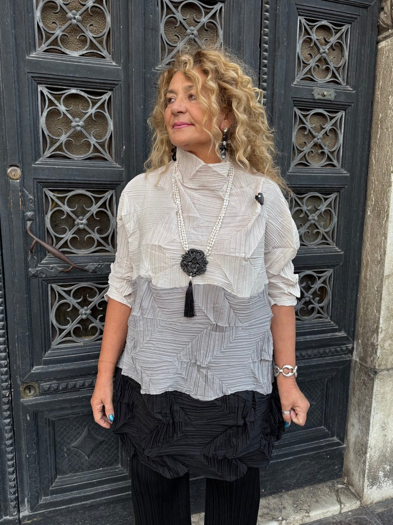 BLUSA KATI IN LINO NERO