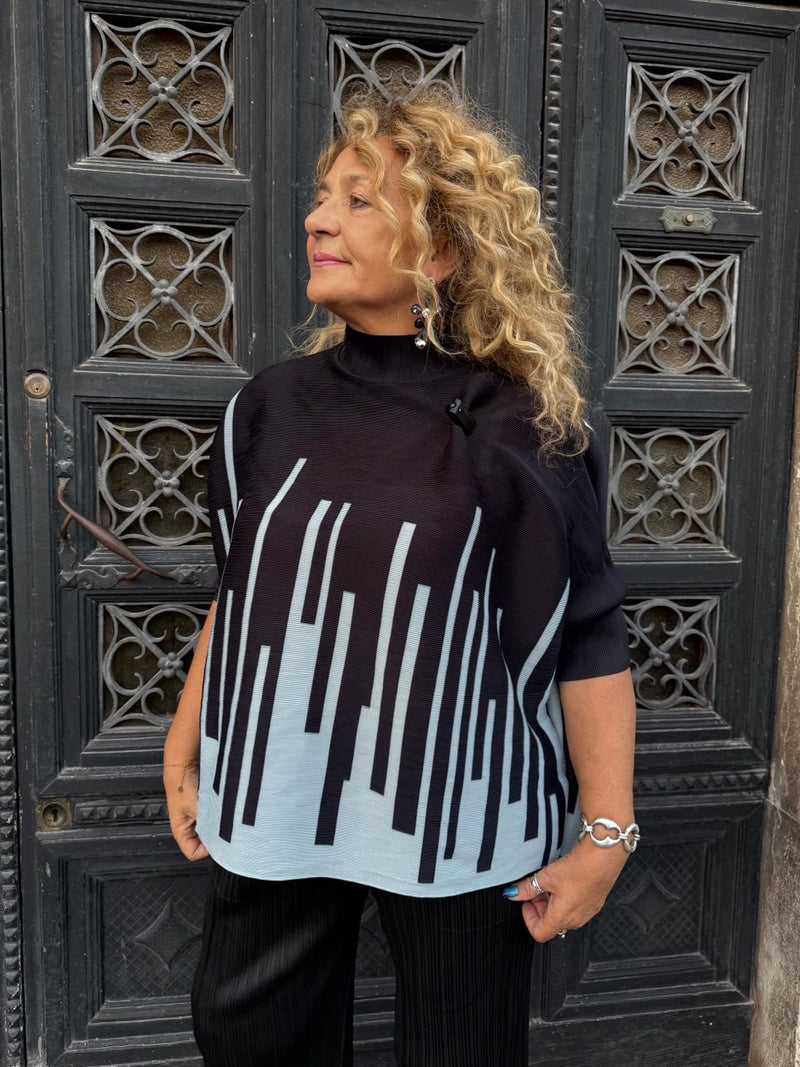 BLUSA KATI IN LINO NERO