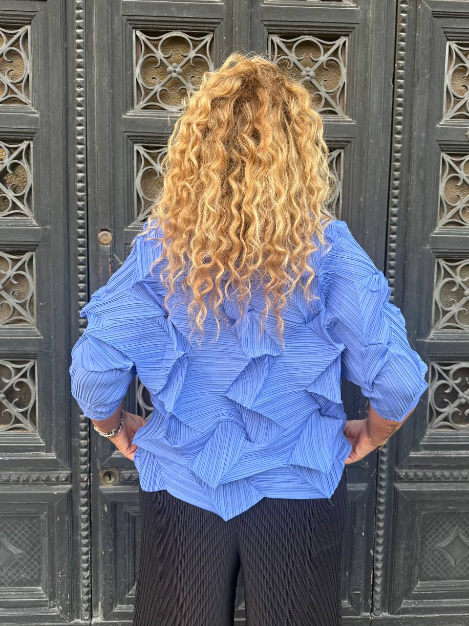 BLUSA IN PLISSÈ GLICINE PIZZICATO