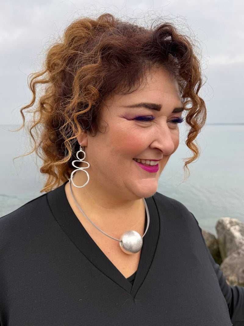 ORECCHINI NERI IN SETA