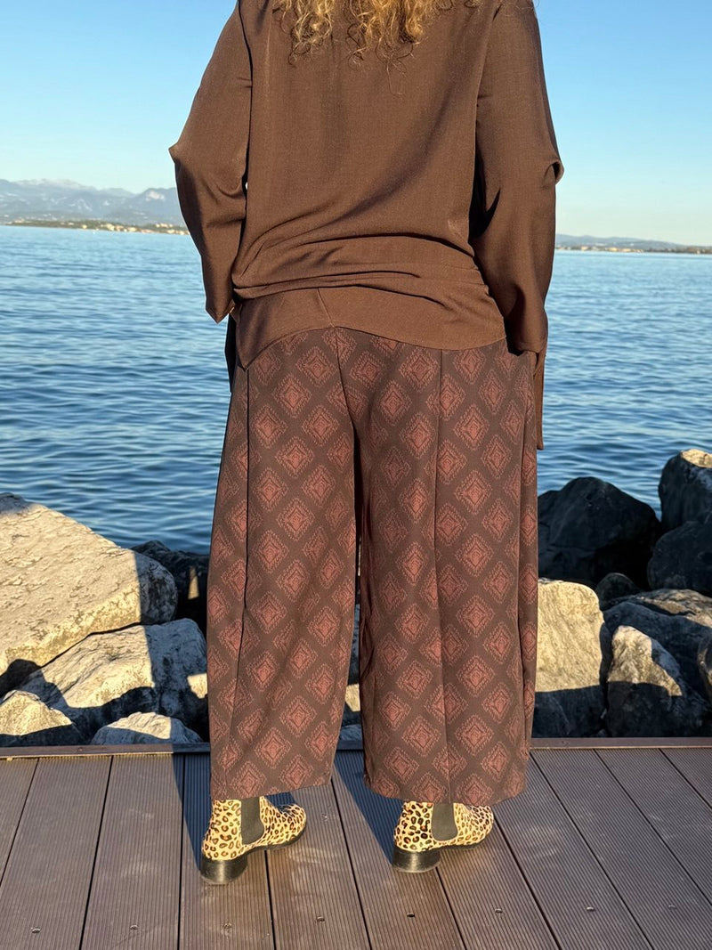 PANTALONE ZOE CIOCCOLATO STAMPATO