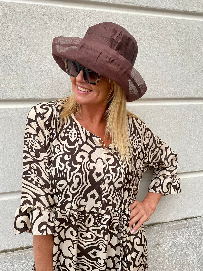 Cappellino marrone terra africana garzato tascabile