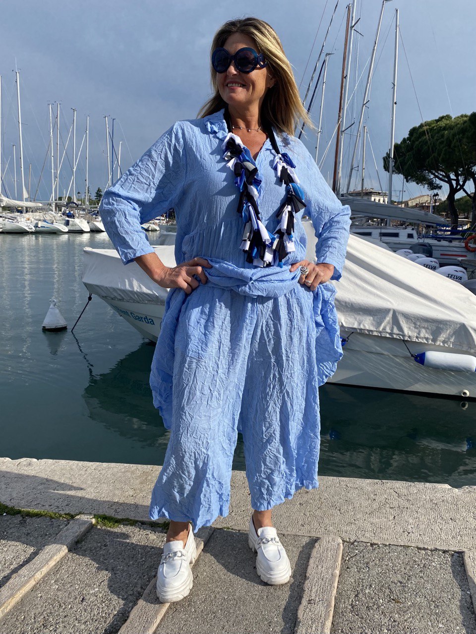 PANTALONI CECILIA AZZURRI