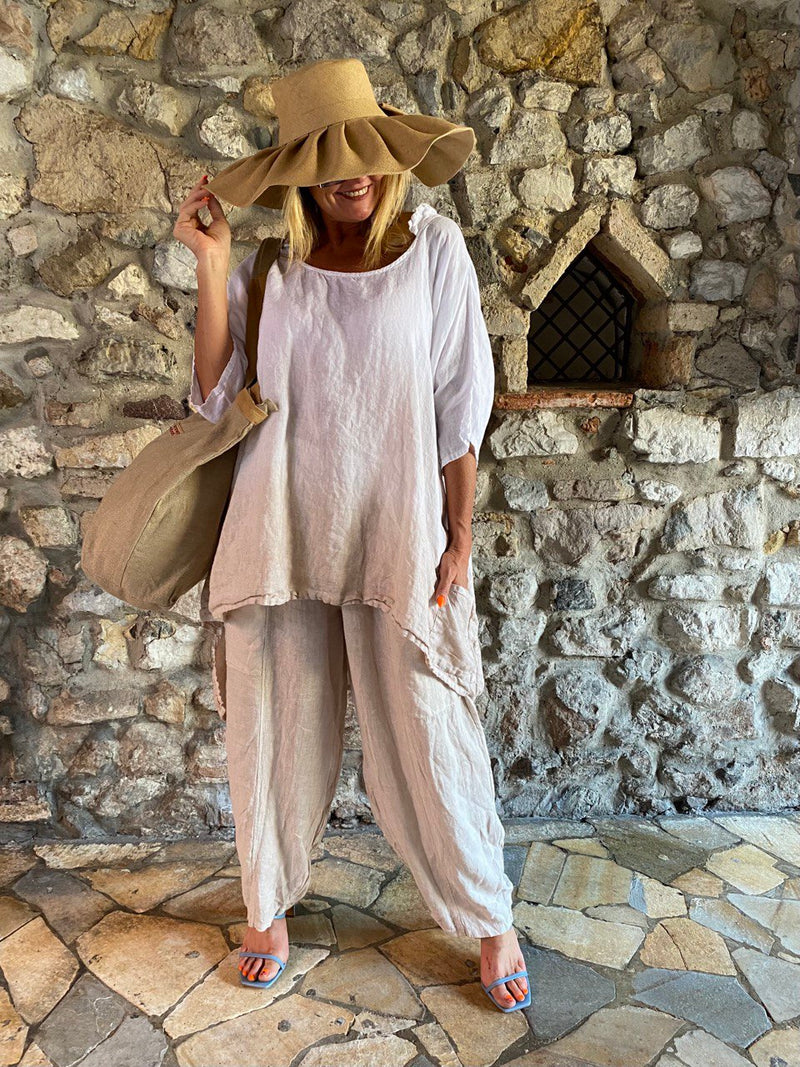 Pantalone NOA in puro lino Beige
