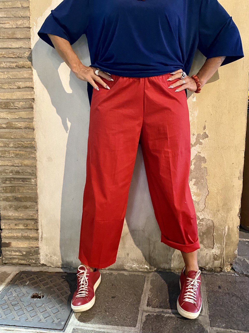 Pantalone gaucho rosso